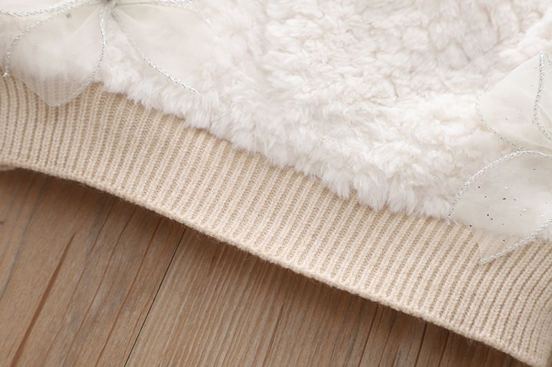 Pull en velours épais pour filles, haut chaud, nouveau style coréen, col rond, imitation fourrure, pour bébés et enfants, hiver 2022_voghion.com