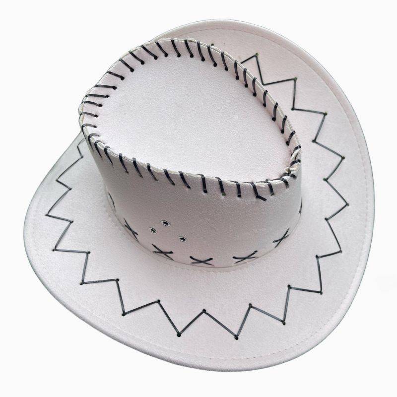 Western Cowboy Sommer Unisex Schutz Stil Ritter Breite Krempe Strand Sonnenhut Wildleder_voghion.com