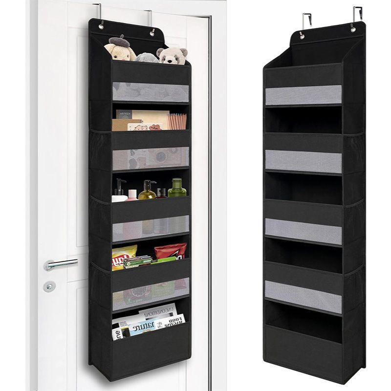 Hängender Kosmetik-Organizer – 4/5-lagiger Aufbewahrungsbeutel aus Oxford-Gewebe für Make-up, Unterwäsche und Autoutensilien (Grau/Beige/Schwarz)_voghion.com