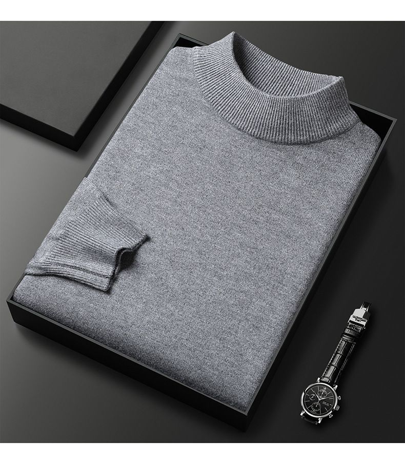 Herren Premium Rollkragenpullover – Leichte Luxus-Strickjacke für Freizeit und elegante Kleidung (Weiß/Schwarz/Camel/Marineblau/Grau, Größen M-4XL, Atmungsaktiv_voghion.com