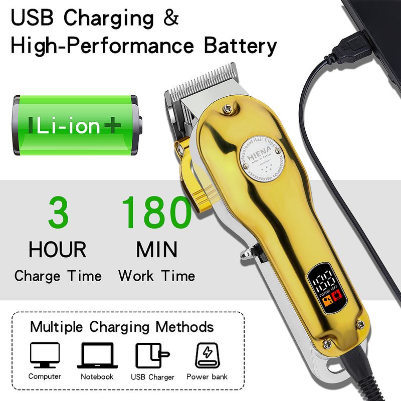 Tondeuse à cheveux professionnelle pour salon de coiffure pour hommes, affichage numérique LCD, costume, tondeuse à cheveux Rechargeable_voghion.com