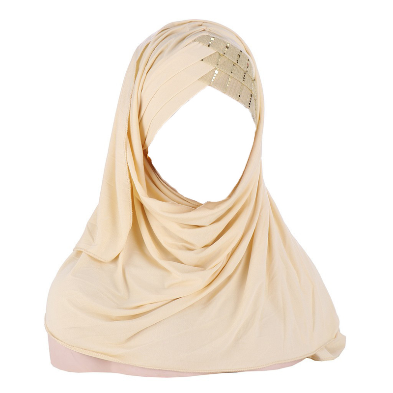 Milchstirn-Pailletten-Patchwork-Milchseidenschalmütze, Malaysia-Stirnbandmütze_voghion.com