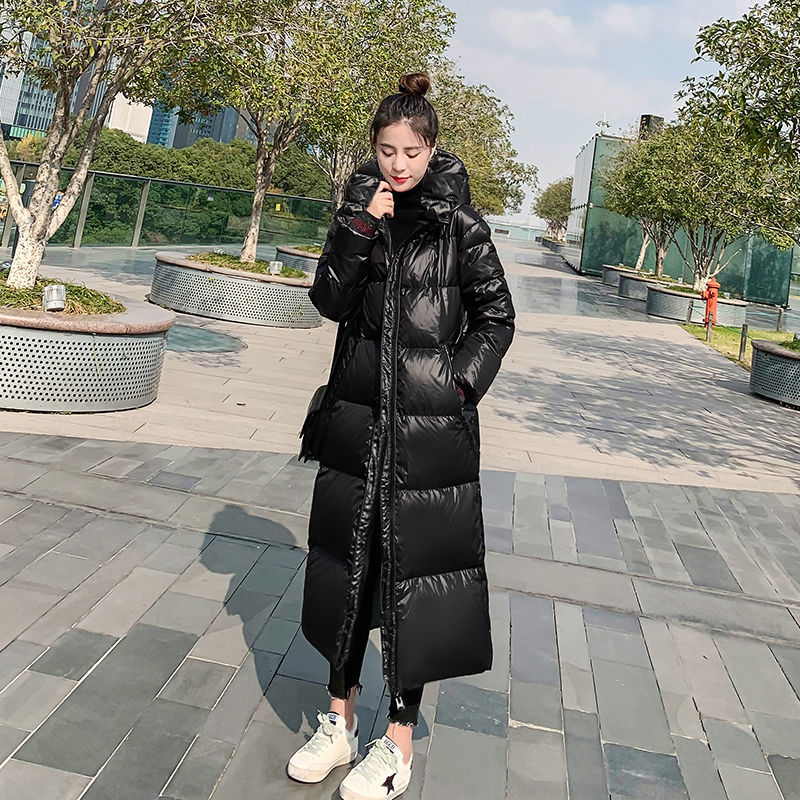 2023 New Thicken Snow Parkas Fashion Windproof Glossy Down Cotton Hooded Women Jacket Winter Loose Long Coat 4XL Ladies_voghion.com