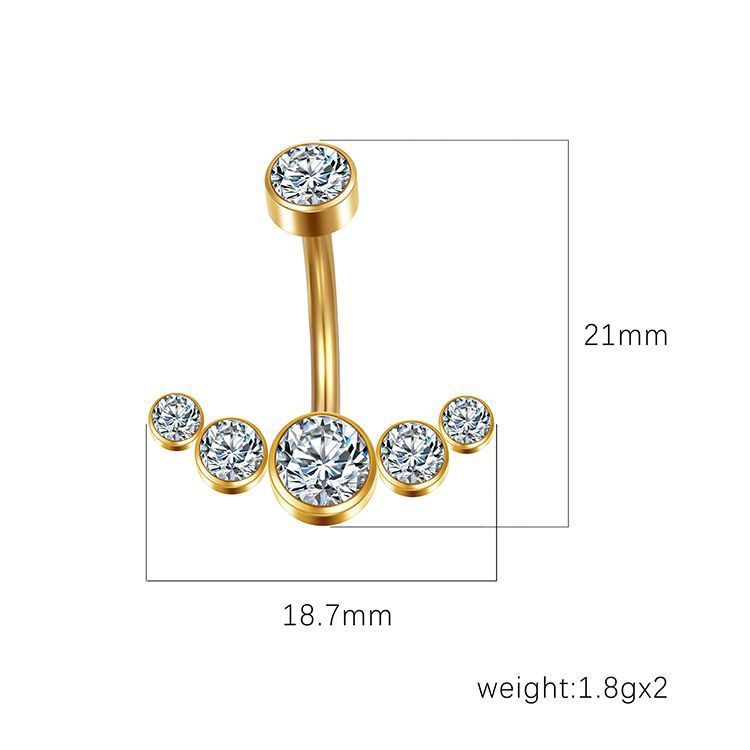 Piattaforma di e-commerce transfrontaliera specializzata in acciaio inossidabile con borchie diamantate da 5 diametri, borchie e ombelico invertito_voghion.com