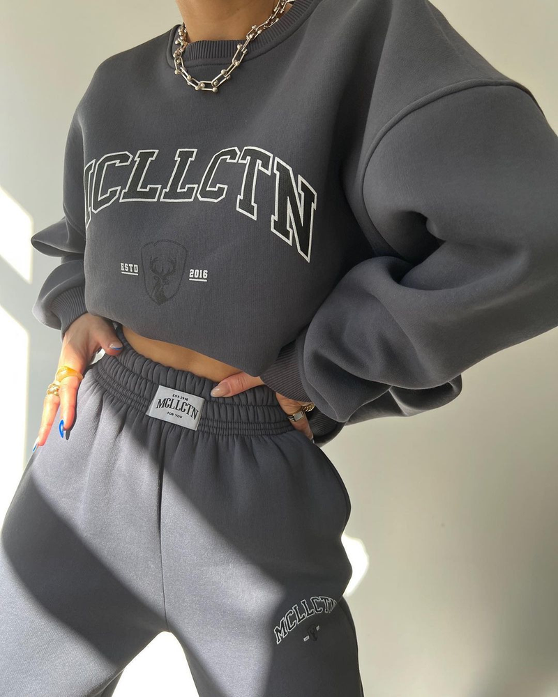 abbigliamento casual europeo e americano transfrontaliero moda stampata abito spesso più felpa in velluto pantaloni a maniche lunghe abito_voghion.com