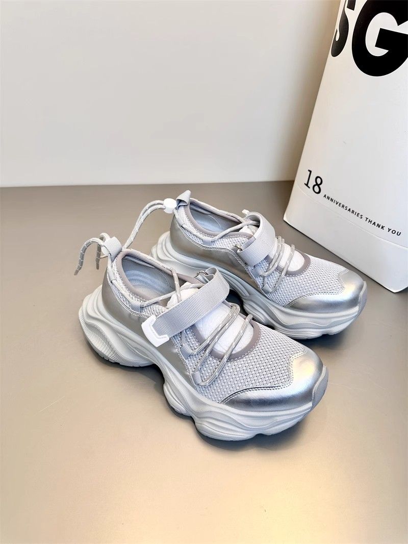 Scarpe sportive traspiranti in rete Mary Jane alla moda di alta qualità da donna, nuove ed estive, in argento, 2025_voghion.com
