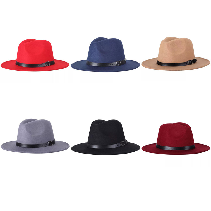 XinWq Fedora-Hut, einfarbig, verstellbar, britischer Stil, Jazz-Kappe, Kostümzubehör, Streetwear_voghion.com