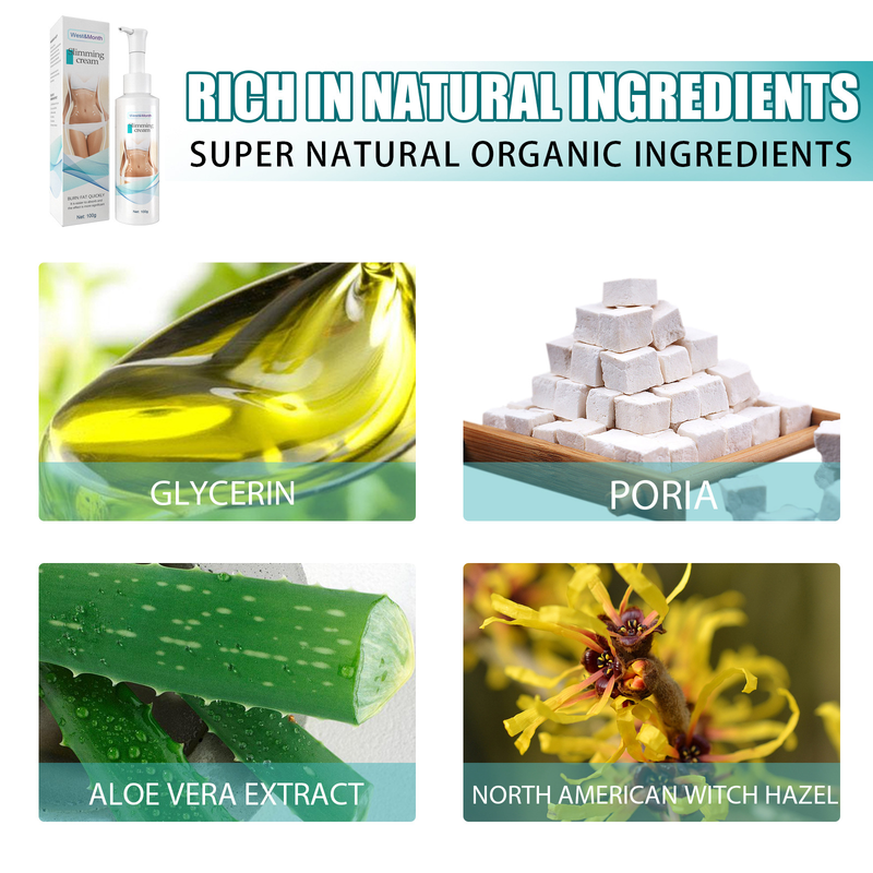 Kõht, West&Month Reduce reie, lihaseid pinguldav, nahka kaunistav kreem, keha vormiv ja salendav massaažikreem_voghion.com