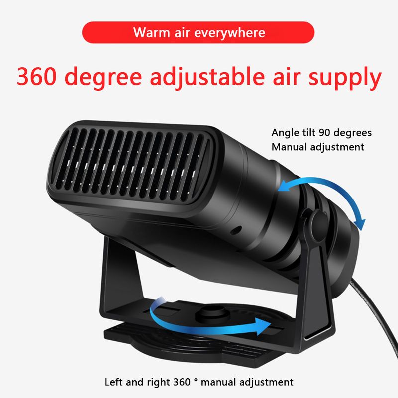 12V/24V Portable Heater Heating Coog Fan Window Demister 360 Degree Rotating Car Windshield Deer Defroster_voghion.com