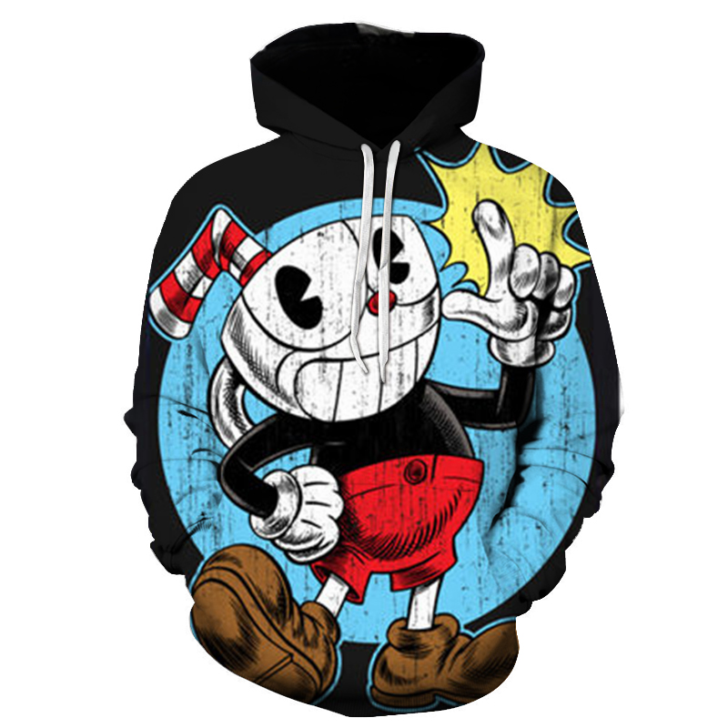 Bambini Cuphead Mugman Uomo Donna Felpe con cappuccio Casual Hip Hop Streetwear Felpe a maniche lunghe Ragazzi Ragazze AutunnoTop Cappotti_voghion.com