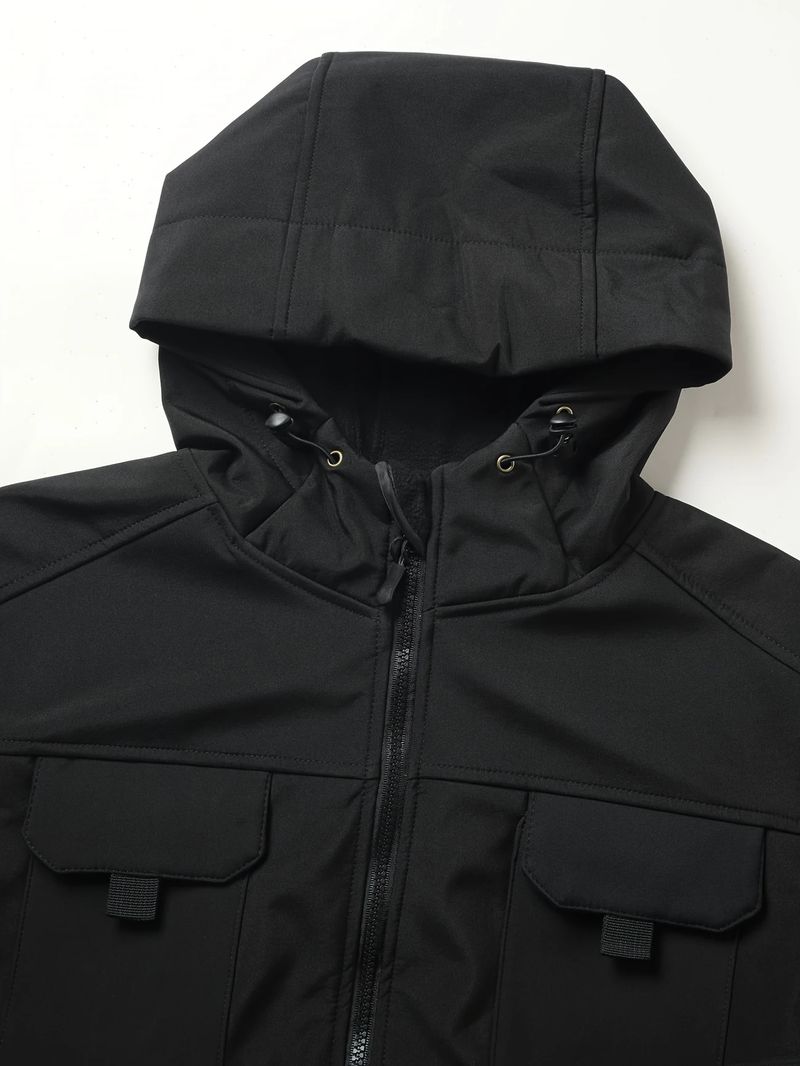 Men's Tactical Softshell Jacket With Fleece Lining - Waterproof, Windproof & Stylish Outdoor Coat For Hiking, Camping & Urban Commute_voghion.com