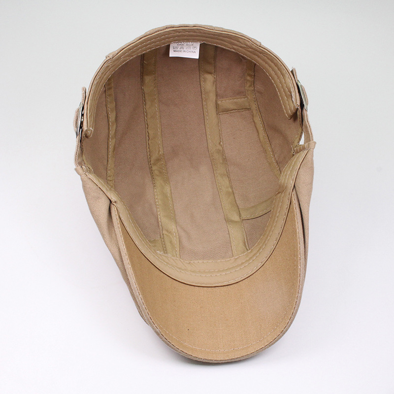 Neuer Spleiß-Baskenmütze für Herren aus Baumwolle im Freien, Sonnenschutz, Entenschnabel, Maler, lässiger Vorwärtshut-Trend_voghion.com