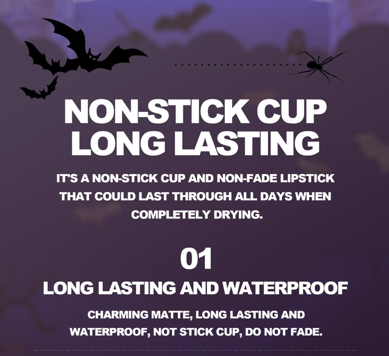 Halloween 24ss COS makeup, dark tie mouth, matte lip glaze, misty feeling lipstick, Gothic black romance stick,_voghion.com