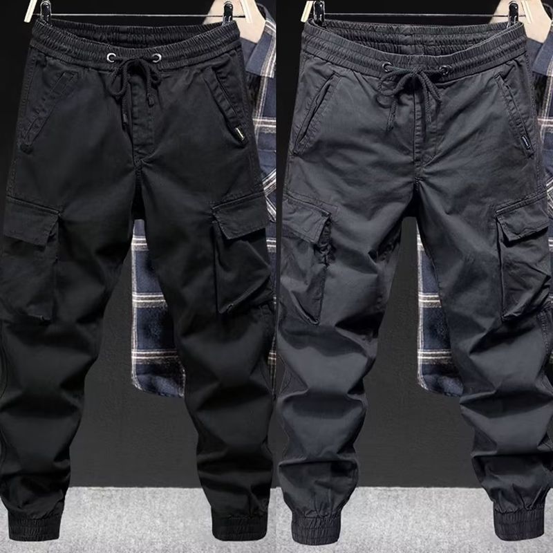 Lässige Cargohose in reinem Armeegrün für Frühling und Herbst – trendige, lockere Jogginghose für Outdoor-Aktivitäten wie Wandern und taktisches Design im amerikanischen Stil – lässige Herrenhose_voghion.com
