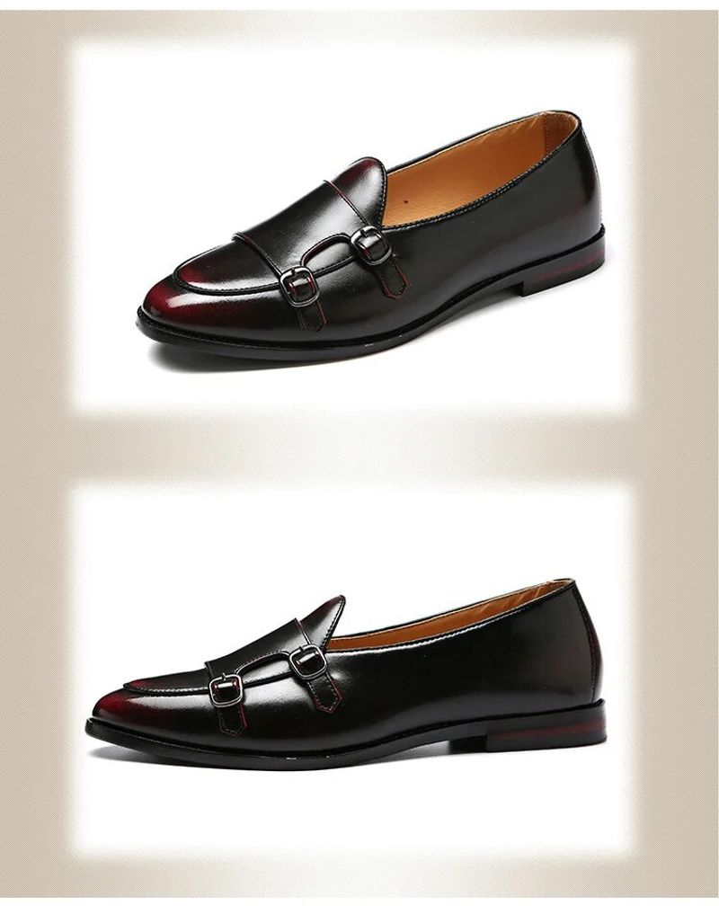 Herren Retro Patina Freizeit Lederschuhe Trendy Schnalle Party Hochzeit Schuh Herren Driving Flats Herren Mokassins Loafers EU_voghion.com