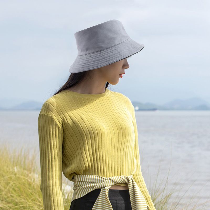 Hot Sale Double-sided Wearing Solid Color Bucket Men Women Reversible Fisherman Hat Summer Panama Cap Sun Fishing Caps_voghion.com