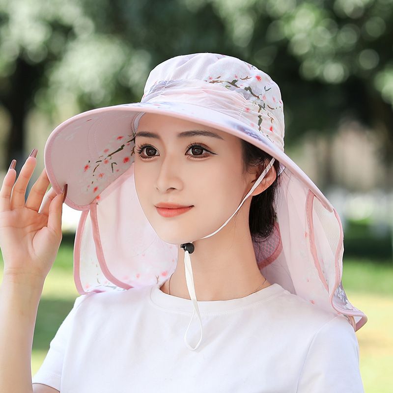 LazyZoom Für Damen, Sommermaske, Gesichtsbedeckung, breite Krempe, vielseitiger cooler Hut, UV-Schutz, Sonnenhut zum Teepflücken, Radfahren_voghion.com