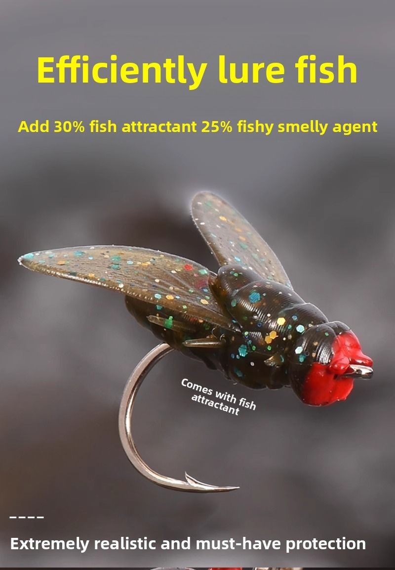 Lue Fly Sting Hook Anti-Tangle Thee-Hook Five-Hook Line Set Bait Inveted Fishing Mico Universal Topmouth_voghion.com