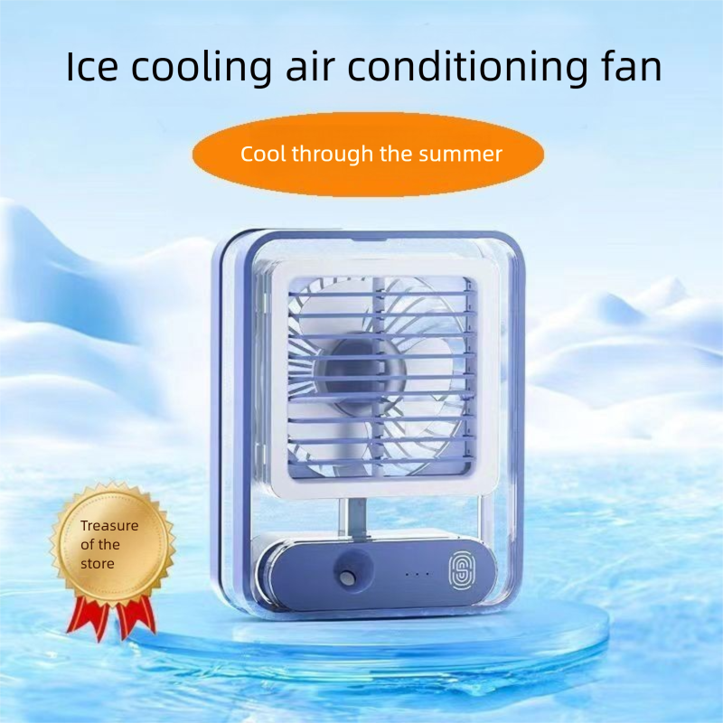 Mini ventilatore umidificatore con luce notturna USB e spray, vento forte, adatto per ufficio, dormitorio studentesco, camera da letto,_voghion.com