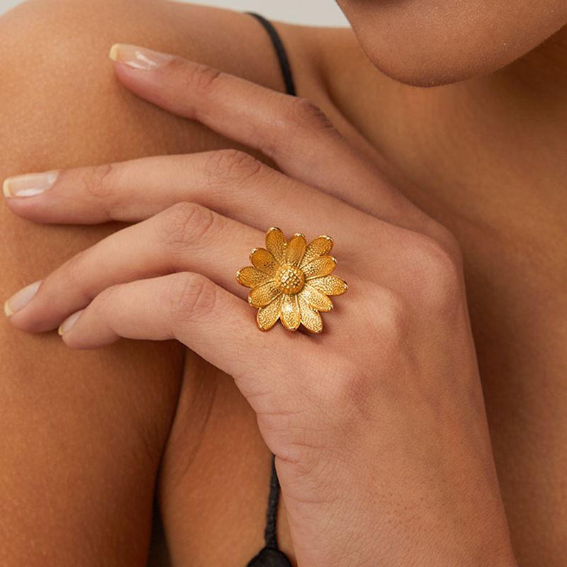Acciaio inossidabile e orecchini 2024 Anello girasole stile Maillard_voghion.com