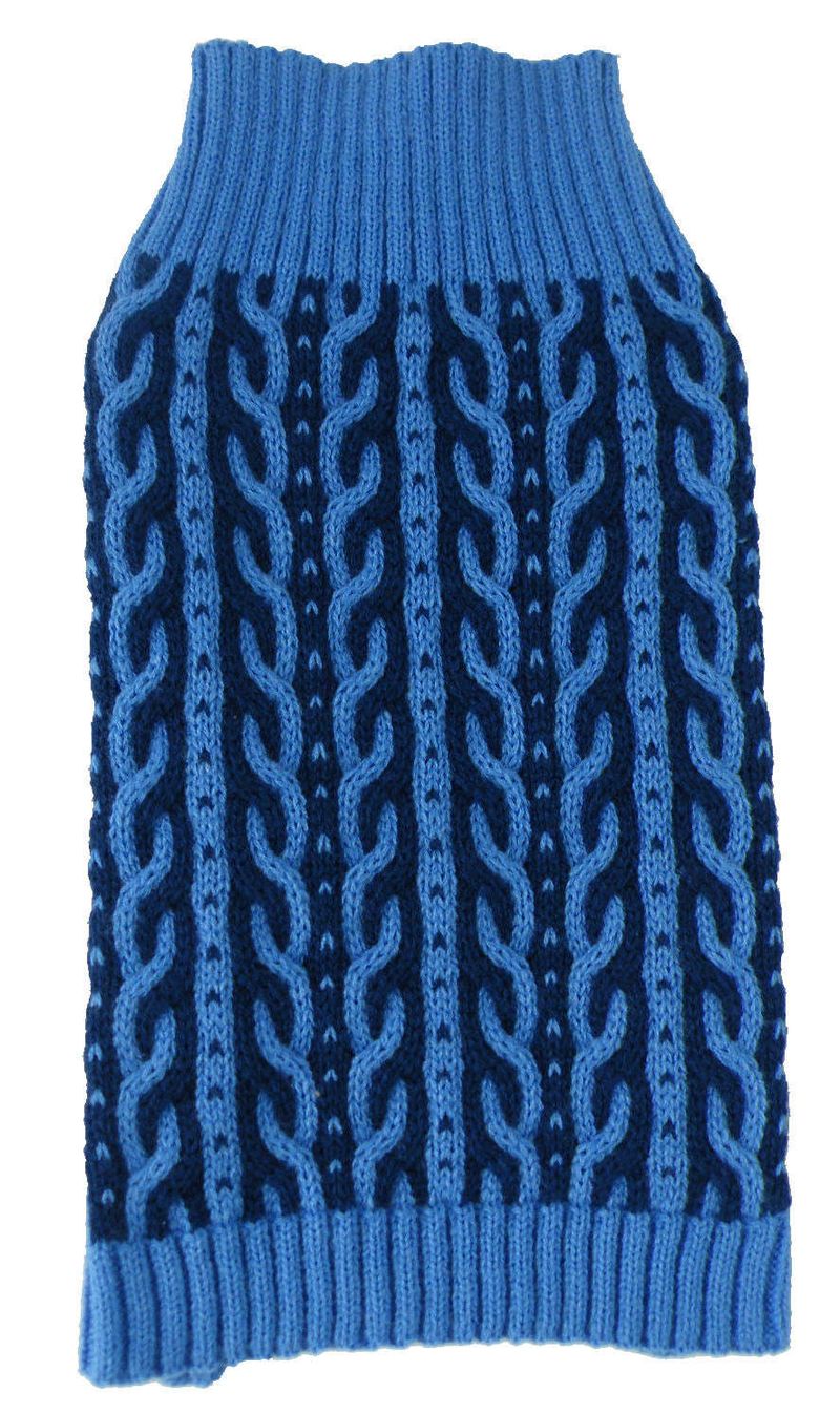 Harmonious Dual Color Weaved Heavy Cable Knitted Fashion Designer Dog Sweater_voghion.com