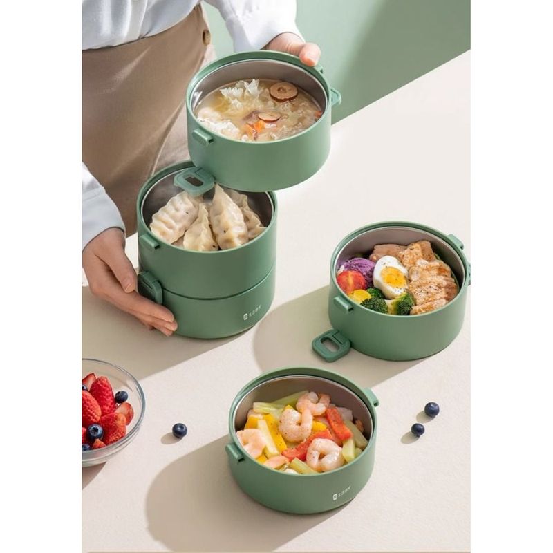 Outdoor-Geschirr-Set, tragbar, für eine Person, Camping, multifunktionales Kochwerkzeug, Lunchbox im japanischen Stil, Reise-Bento_voghion.com