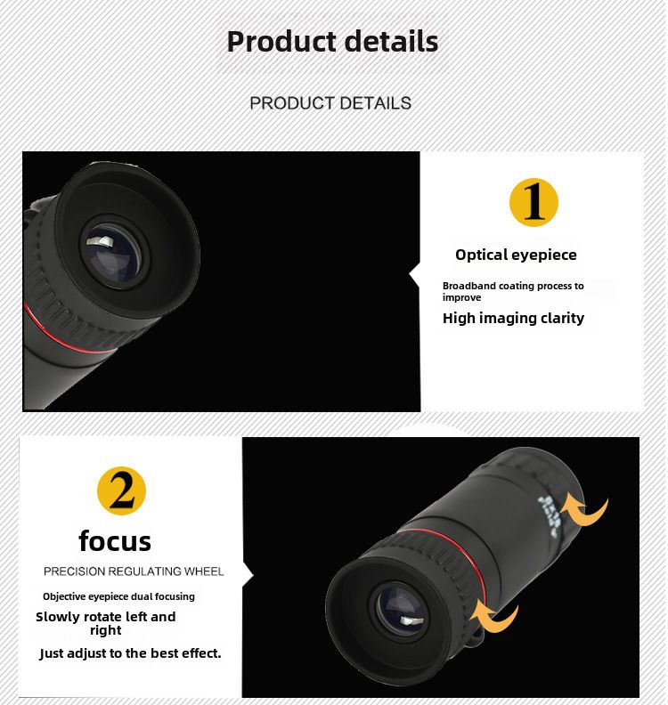 Outdoor telescope 8X18 HD portable monoculars low light night vision children astronomy Camera telescope_voghion.com