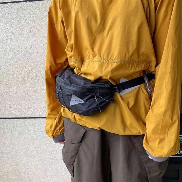 Crossbody New Simple Breathable Reflective Outdoor Functional Water-Resistant Plaid Nylon Waist Strap Ins Chest Bag_voghion.com