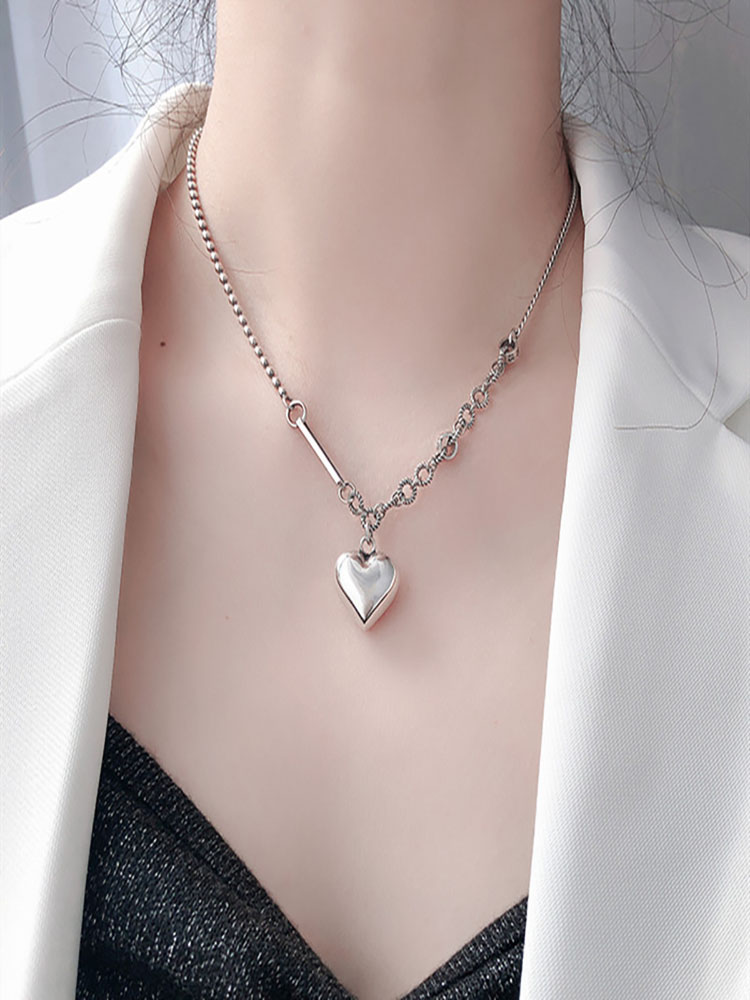 Stempel VENUS Silber Farbe Liebe Herz Halskette Für Frauen Mädchen Punk Geometrie Unregelmäßigen Schmuck Teil Geschenke Drop_voghion.com