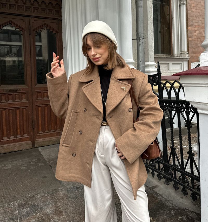 Cappotto autunnale e invernale in stile britannico per donna, cappotto di lana retrò alla moda di media lunghezza con colletto slim fit_voghion.com