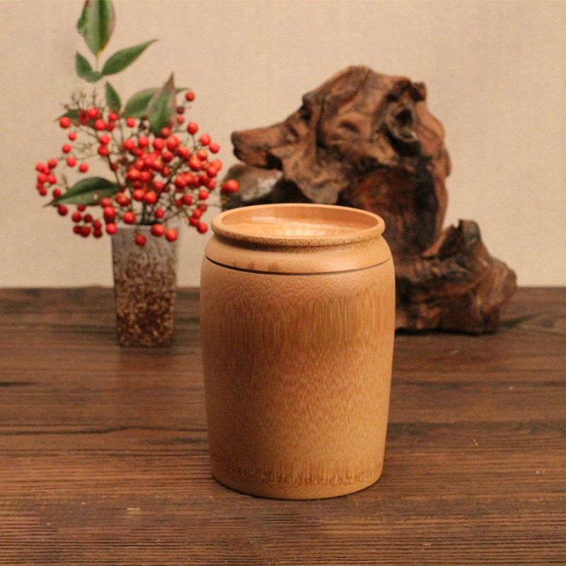 Portable Bamboo Tea Canister Travel Food Storage Candy Jar Container Box for Tea Coffee Beans Nuts Spices_voghion.com