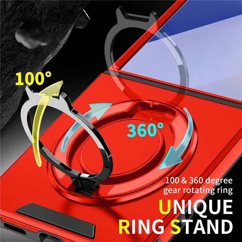 Fashion Magnetic 360° Rotatable Ring Holder Phone Case For Samsung Galaxy Z Flip 7 6 5 5G Camera Lens Protector_voghion.com