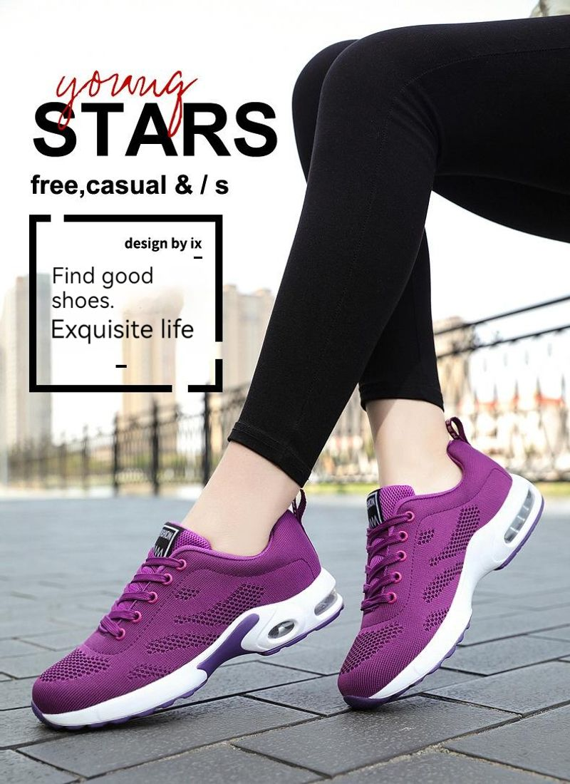 2023 Neue koreanische Version der Damen-Lässige, luftgepolsterte Laufschuhe, atmungsaktive Sportschuhe mit weicher Sohle_voghion.com
