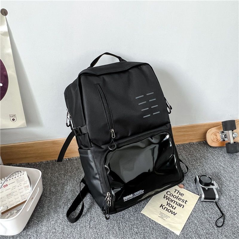 Sneaker-Aufbewahrungstasche für Herren, trendiger Sport-Fitness-Reiserucksack, tragbar, große Kapazität, halbtransparente Buchstaben_voghion.com