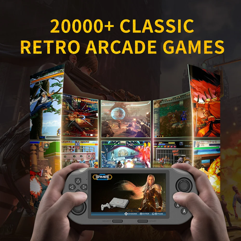 3000 Video Console Portable Handheld Game Player Retro 4.5 Inch IPS Screen 20000+ Games Built-in For PS1/GBA/SFC/MAME_voghion.com