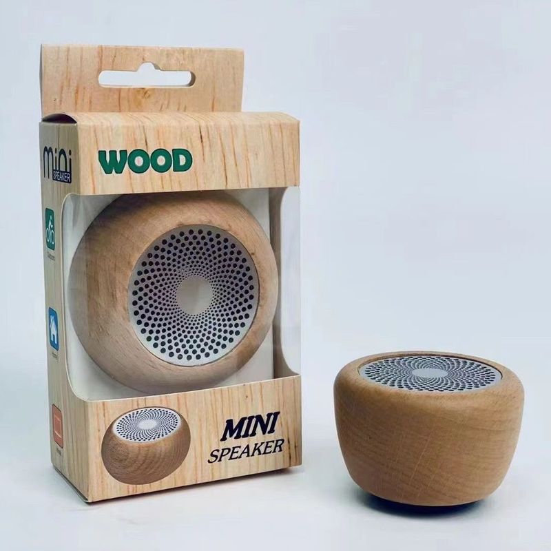 CY Tragbarer Subwoofer Geschenk Mini Holz Kabellos Massivholz Bluetooth Lautsprecher_voghion.com