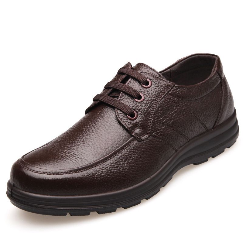 Echtes Leder Schuhe Männer Flache Mode männer Casual Brogues Schuhe Marke Männlichen Schuhe Weichen Bequemen Schwarz ZH740_voghion.com