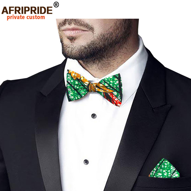 New hot selling African ethnic print batik business suit small square scarf bow tie combination AFRIPRIDE_voghion.com