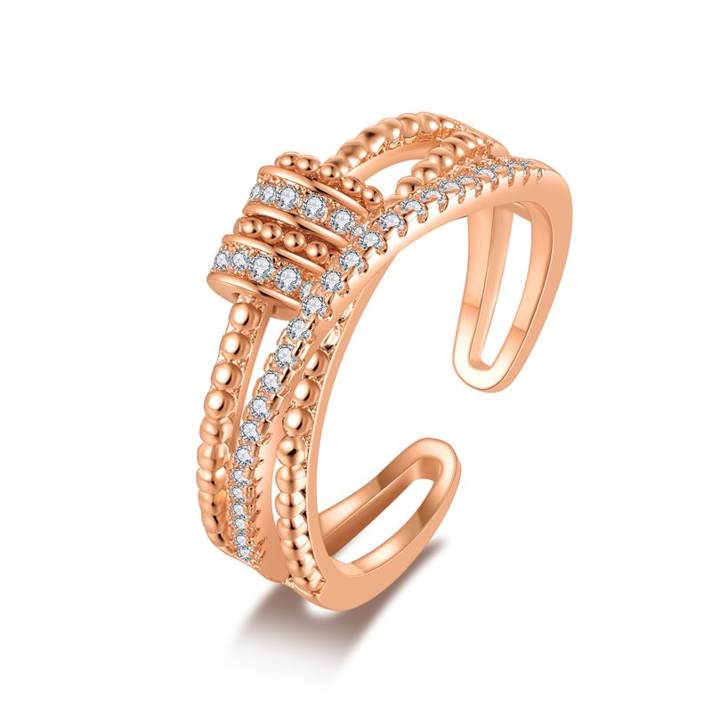 Modischer, trendiger, dynamischer Angst- und Glücksring für Frauen, personalisierter doppellagiger offener Zirkon-Fingerring_voghion.com