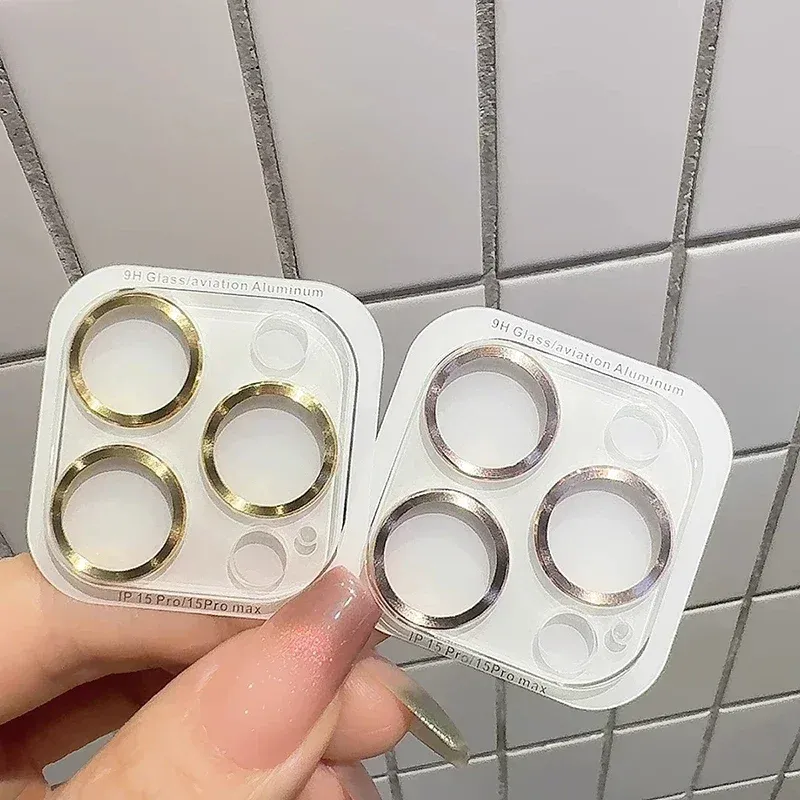 Kameraobjektivschutz für iPhone 16 Pro 15 14 13 12 Pro Max Plus Mini-Objektiv Metallring Gehärteter Glasschutzfilm Vollständige Abdeckung_voghion.com