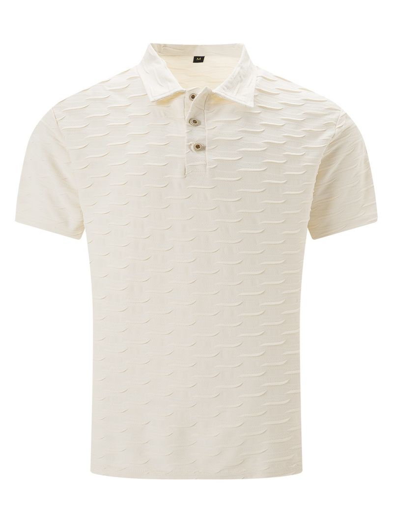 2025 Sommer Neues einfaches, einfarbiges Herren-Poloshirt mit Knopfleiste und Jacquard-Muster_voghion.com