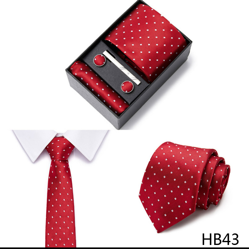 Business-Professioneller Anzug für Herren, blau gestreift, Geschenkbox, Polyester-Seide, 7,5 cm, Geschäftsgeschenk, neuer Stil_voghion.com