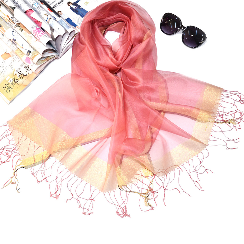sciarpa di seta di gelso da donna sciarpa in organza di seta scialle con protezione solare telo mare_voghion.com