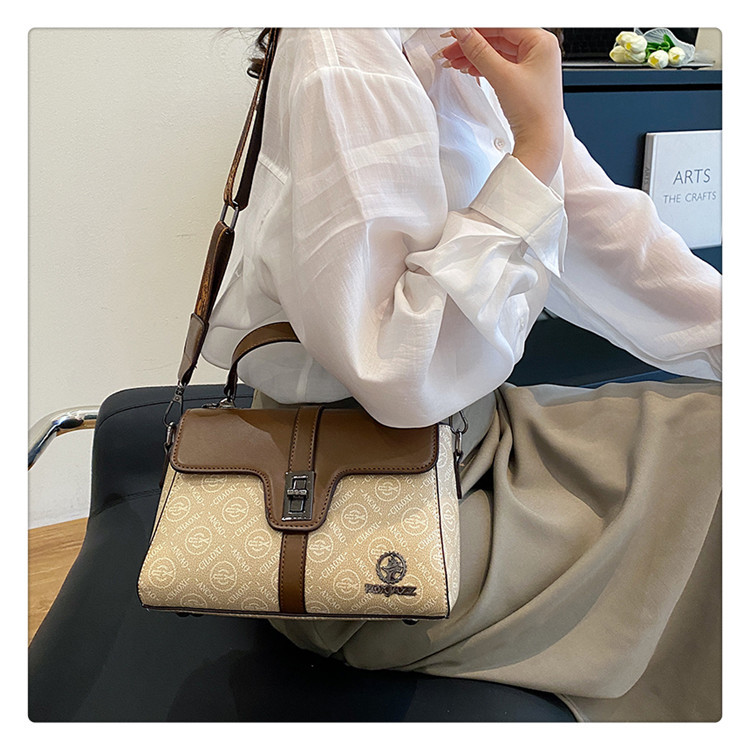 Wholesale Women's Bag Europe And The United States Retro Portable Diagonal bag letter printing shoulder bag all-match temperament small square bag_voghion.com
