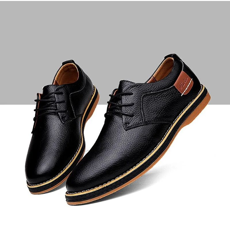 Kosten leistung Echtes Leder Männer Kleid Oxfords Brogue Lace Up Italienische Herren Casual Schuhe Marke Mokassins Loafers Plus_voghion.com