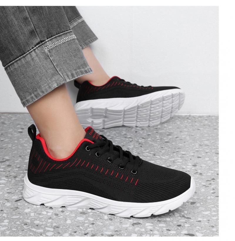Zapatillas de deporte de punto con cordones de moda para hombre, calzado informal para correr, caminar, hacer ejercicio al aire libre_voghion.com