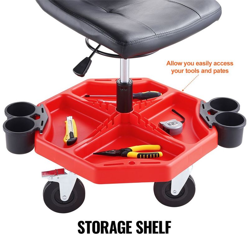 VEVOR Mechanics Swivel Seat 300 LBS Rolling Work Stool Height Adjustable Seat_voghion.com