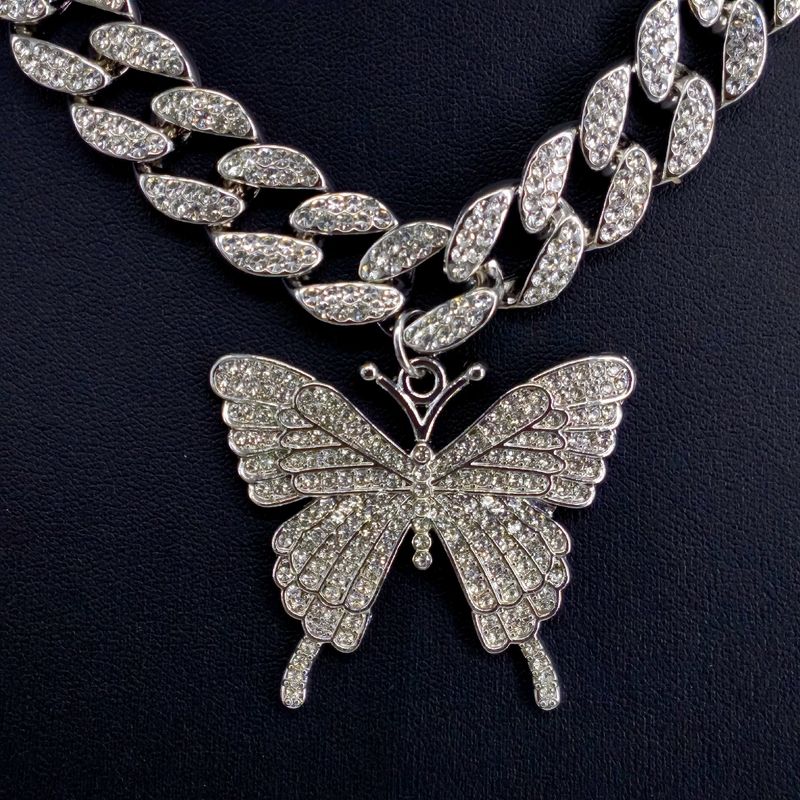 Set di gioielli da uomo alla moda, con filo piatto da 15 mm, con giunzioni a farfalla in lega, collana da uomo di alta qualità, stile hip hop, catena cubana_voghion.com