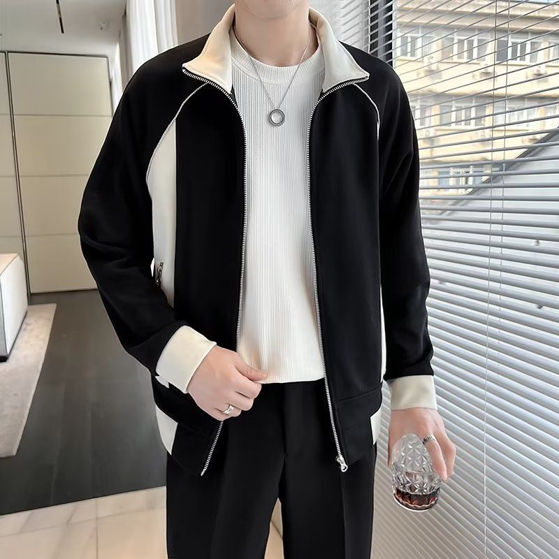 New wool cardigan men's autumn and winter knitted sweater round neck jacket simple loose thick sweater jacket_voghion.com