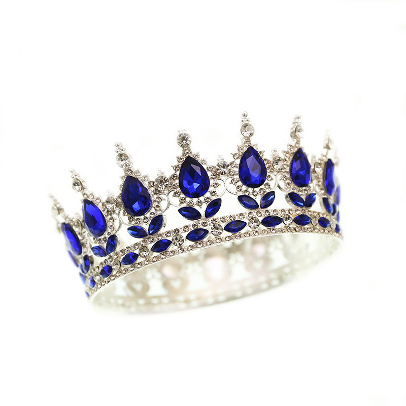 Gioielli da sposa europei e americani transfrontalieri, grande corona rotonda, copricapo colorato, accessori per capelli barocchi retrò, corona piena di diamanti_voghion.com